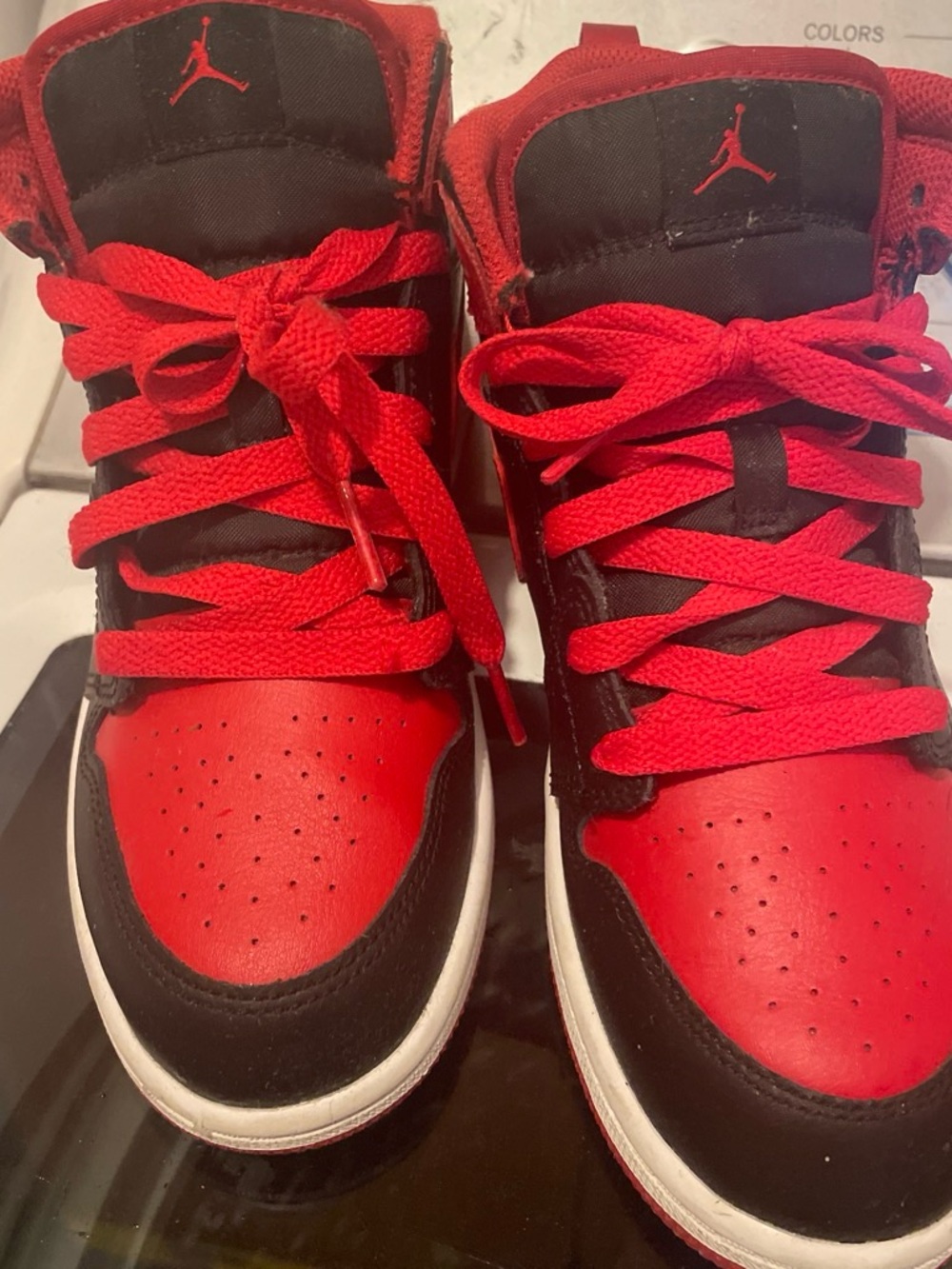 Nike Jordan Kids' Red and Black High-Top Sneakers